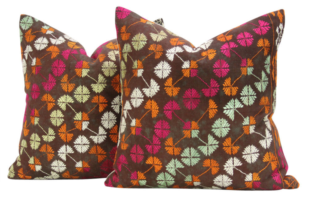 Fullan Phulkari Pillows, Pair