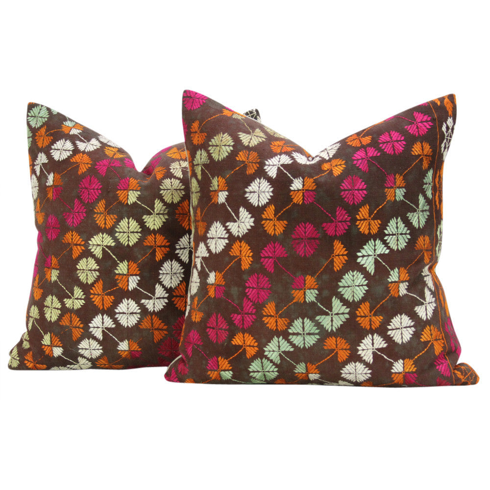 Fullan Phulkari Pillows, Pair