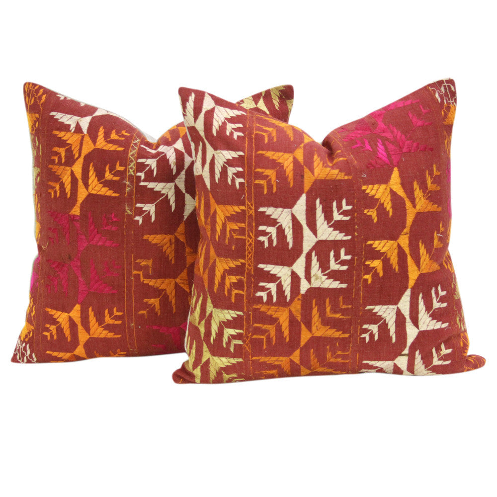 Tuli Phulkari Pillows, Pair