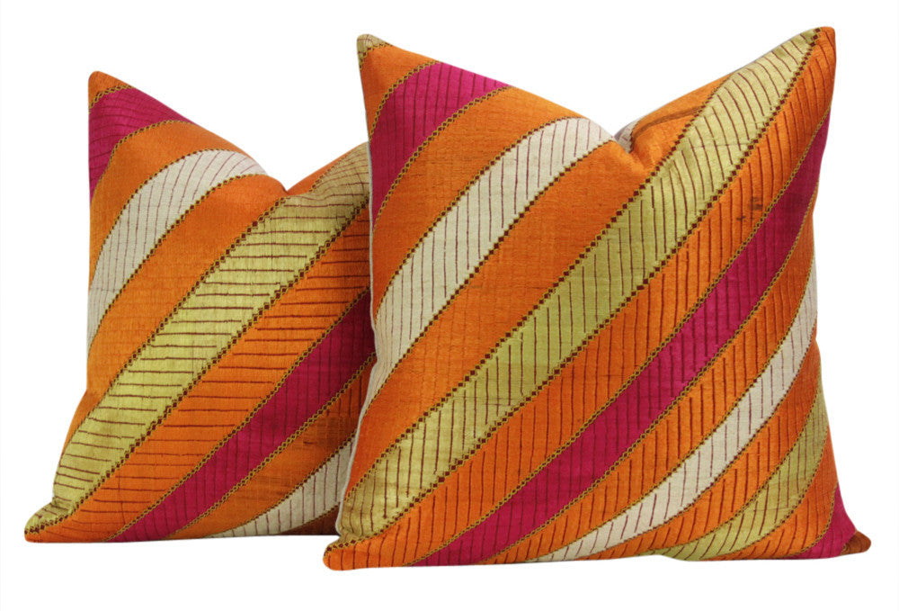 Saini Phulkari Pillows, Pair