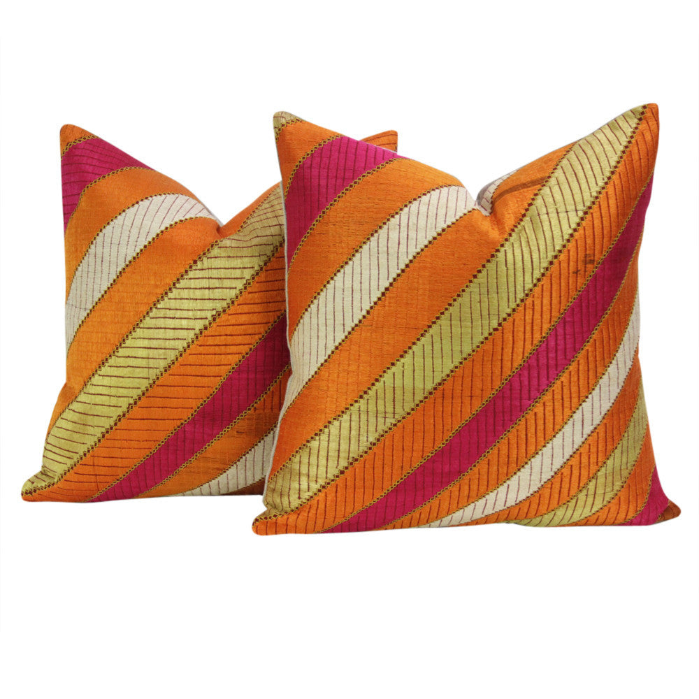 Saini Phulkari Pillows, Pair