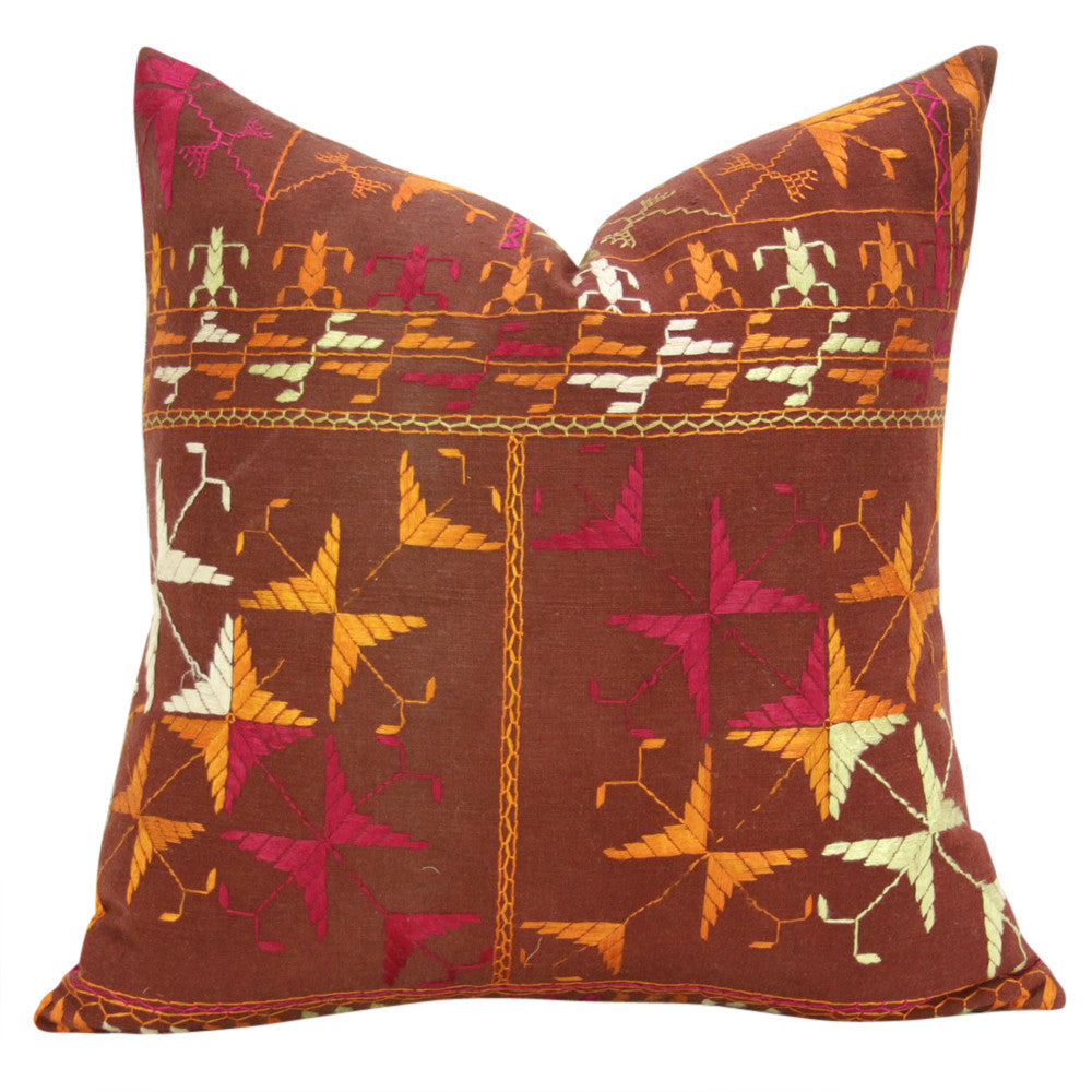 Ambala Phulkari Pillows, Pair