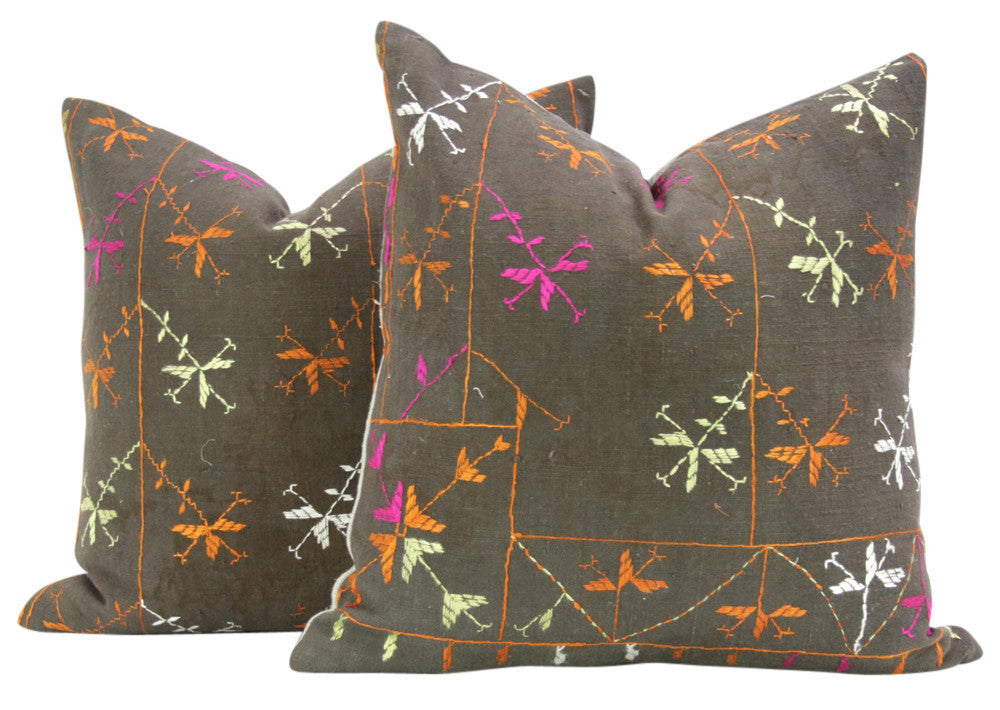 Banhi Phulkari Pillows, Pair