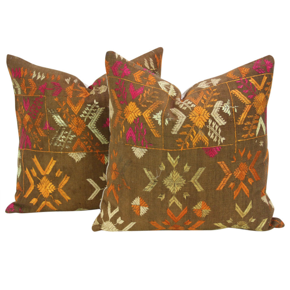 Oja Phulkari Pillows, Pair