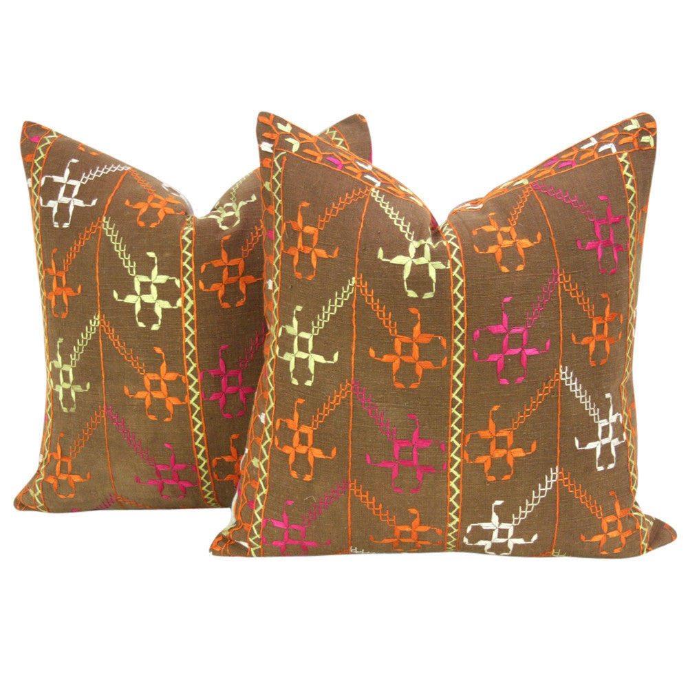 Chakwal Phulkari Pillows, Pair