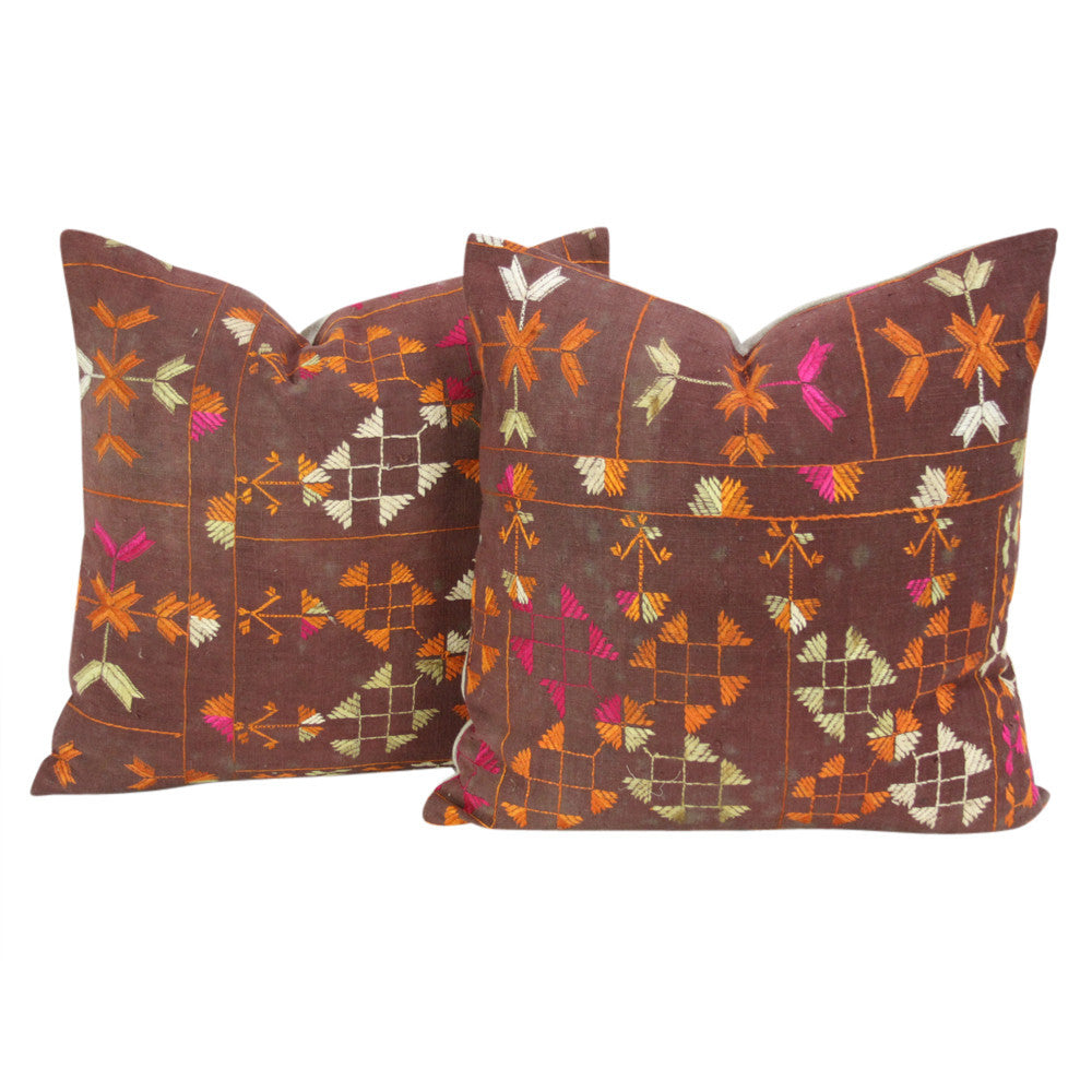 Dea Phulkari Pillows, Pair