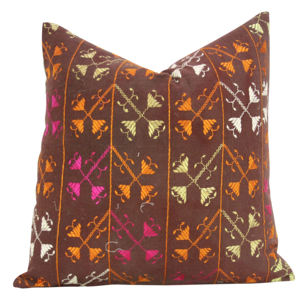 Sumi Phulkari Pillows, Pair