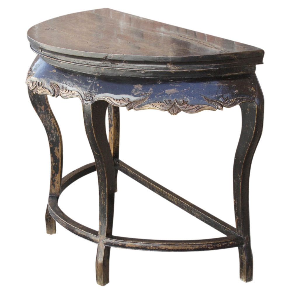 19th Century Asian Demilune Table