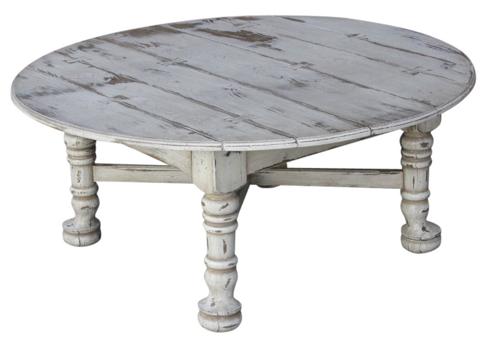 Aged White English Oak Round Table