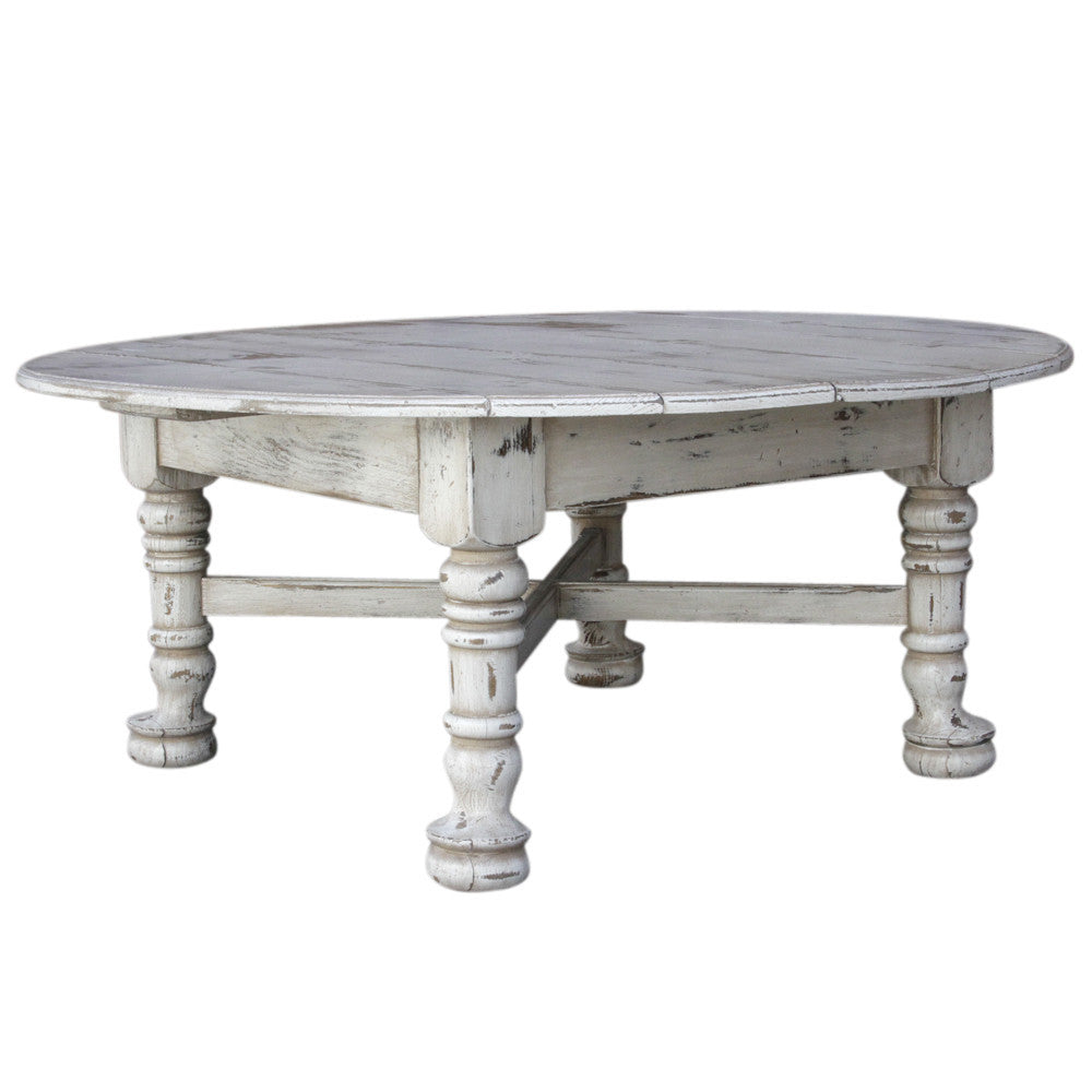 Aged White English Oak Round Table