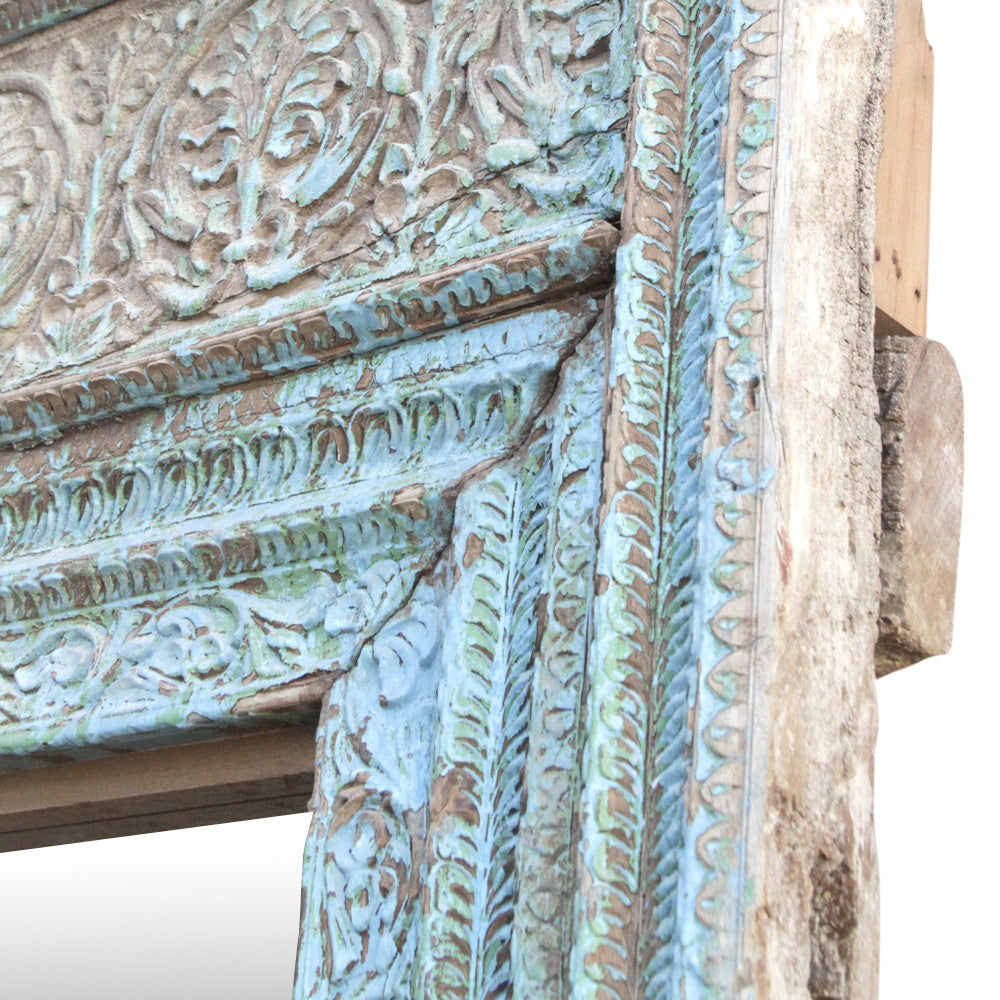 Antique Turquoise Floor Mirror
