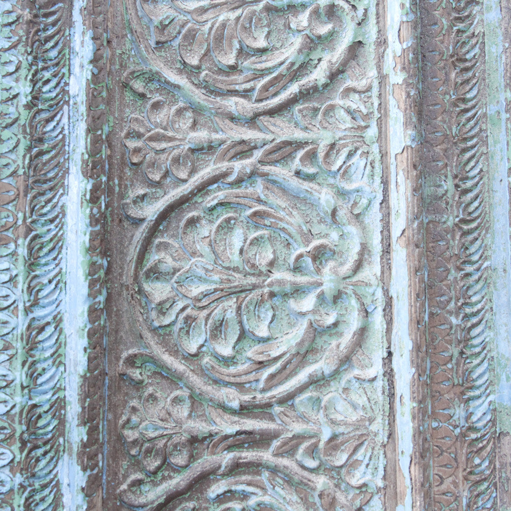 Antique Turquoise Floor Mirror
