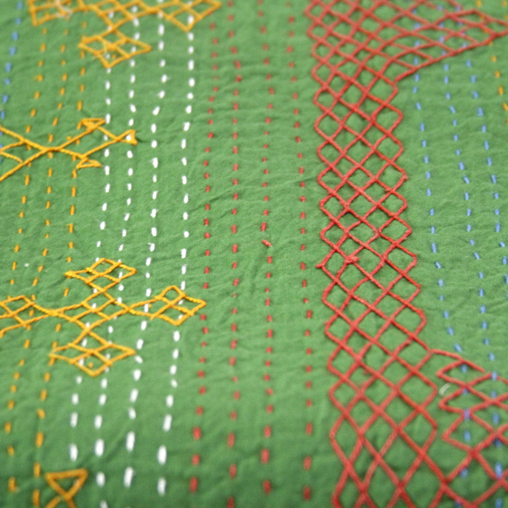 Green Tribal Coverlet