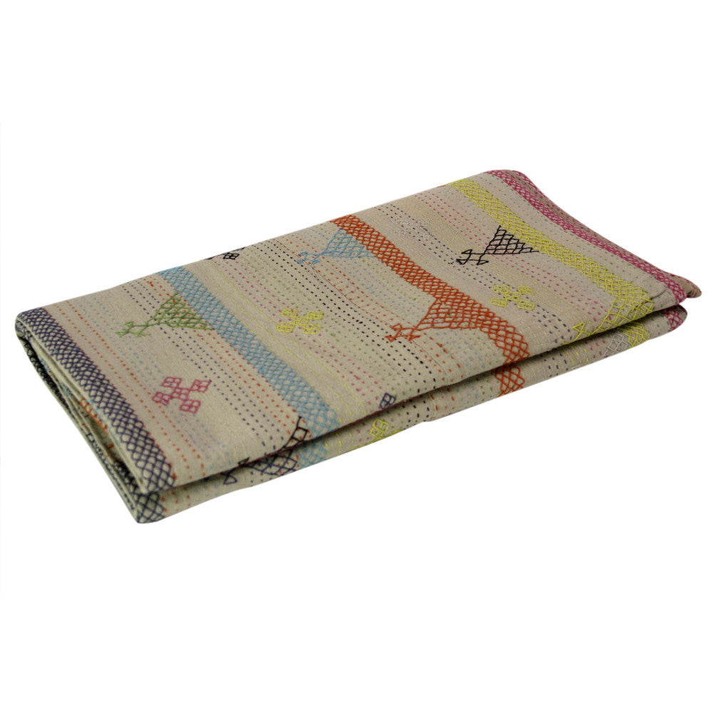 Aari Crema Tribal Coverlet