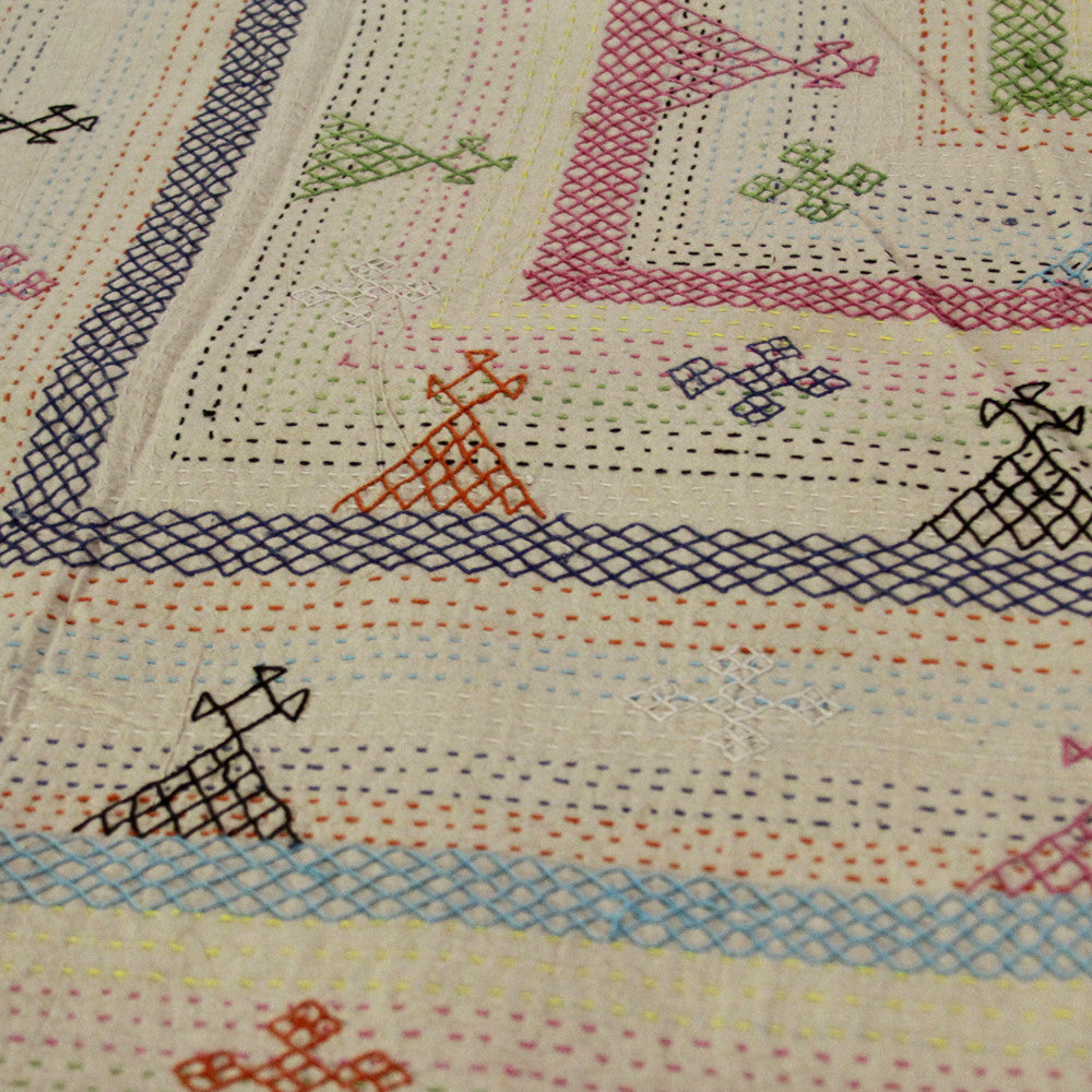 Aari Crema Tribal Coverlet