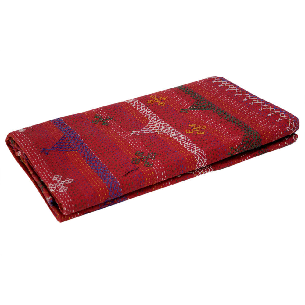 Aari Rojo Tribal Coverlet
