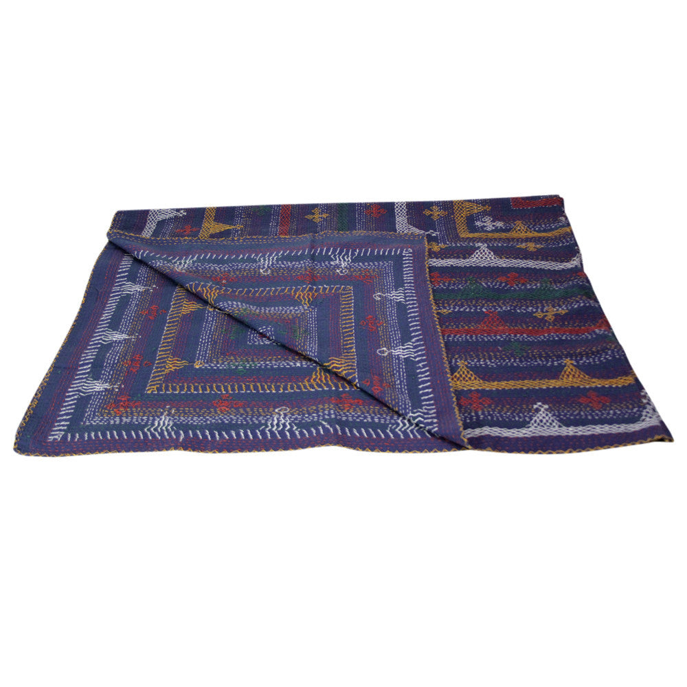 Aari Azul Tribal Coverlet