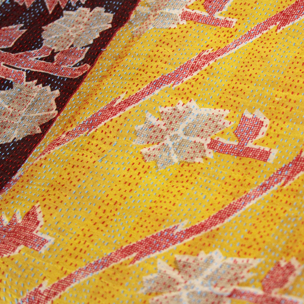 Silk Kantha Scarf (Golden)