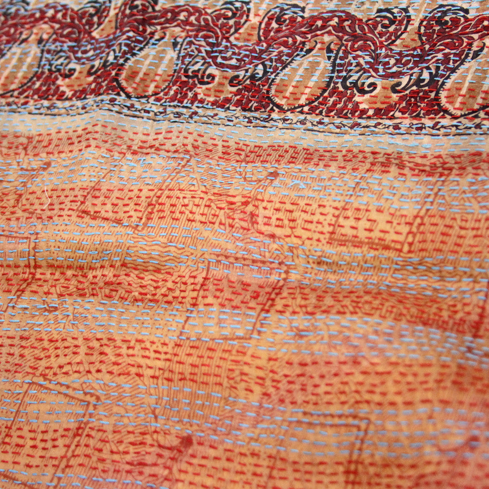 Silk Kantha Scarf (Golden)