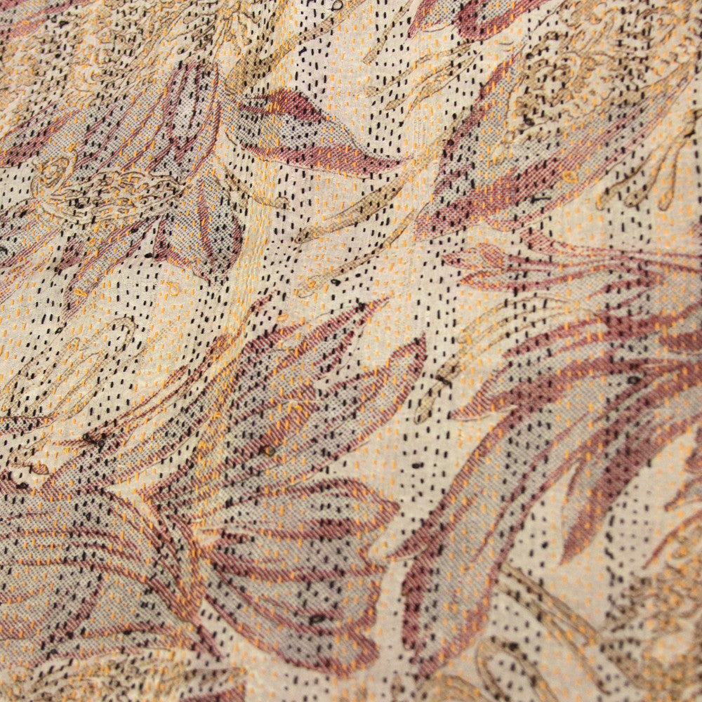 Silk Kantha Scarf (Red & Ebony)