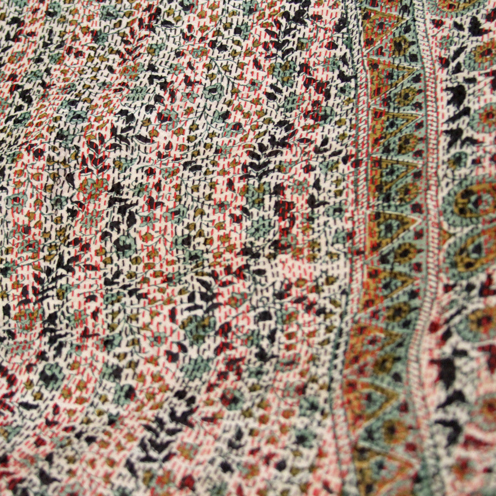 Silk Kantha Scarf (Floral)