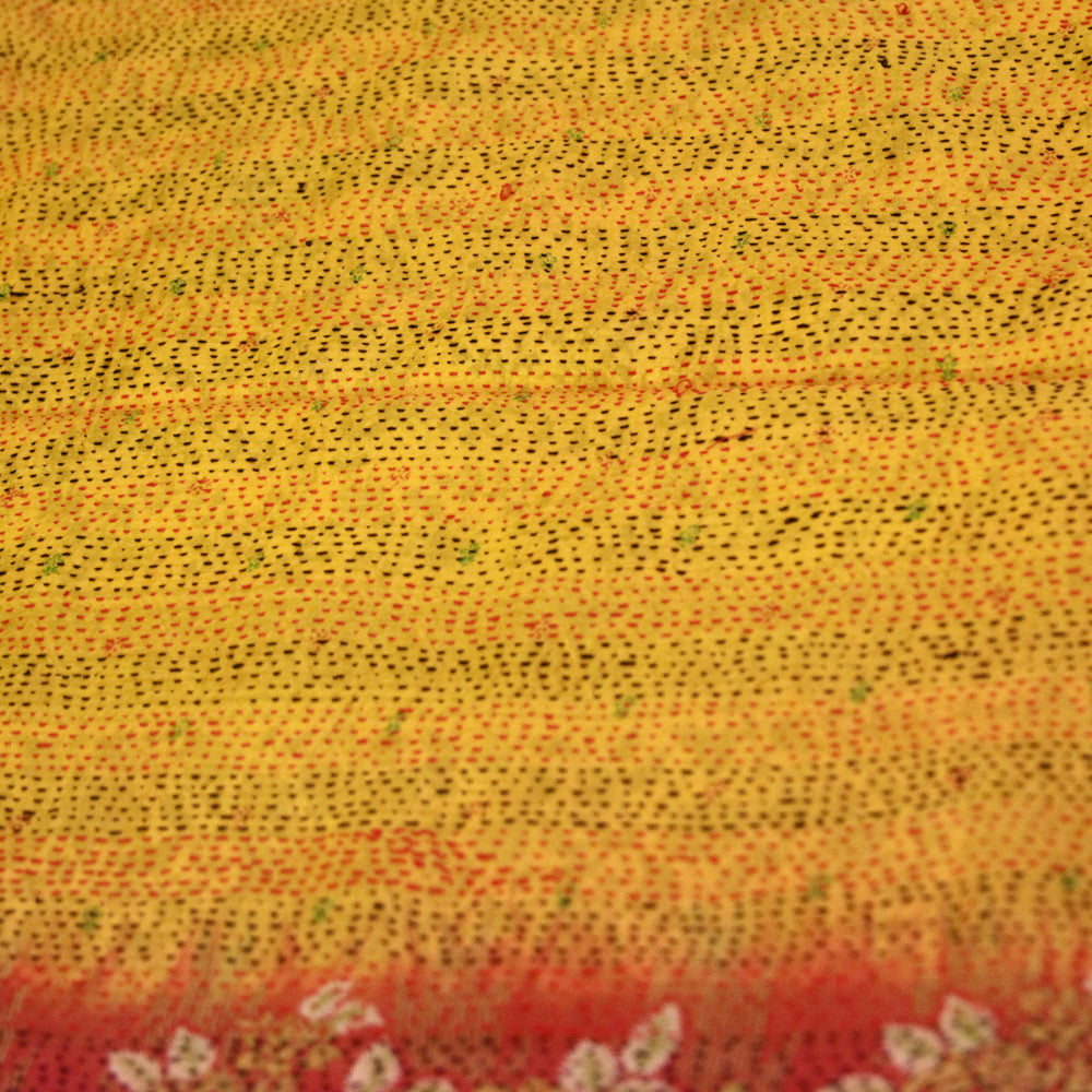Silk Kantha Scarf (Floral)