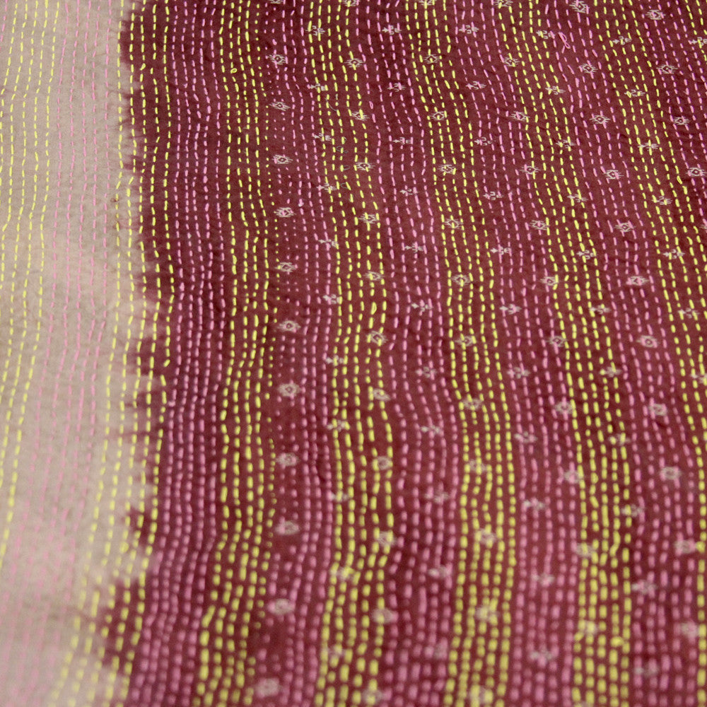 Silk Kantha Scarf (Deep Teal)