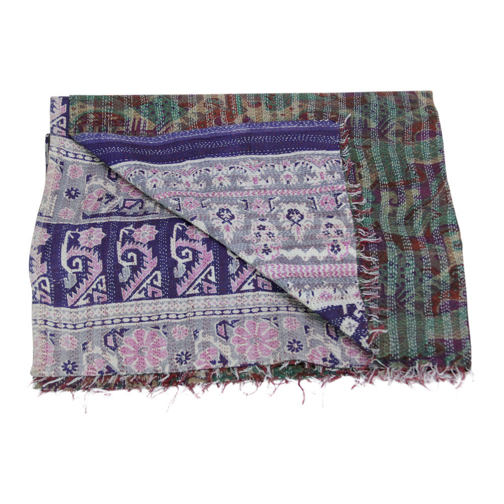 Silk Kantha Scarf (Purple & Pink)