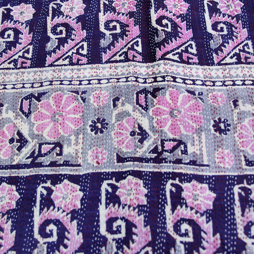 Silk Kantha Scarf (Purple & Pink)