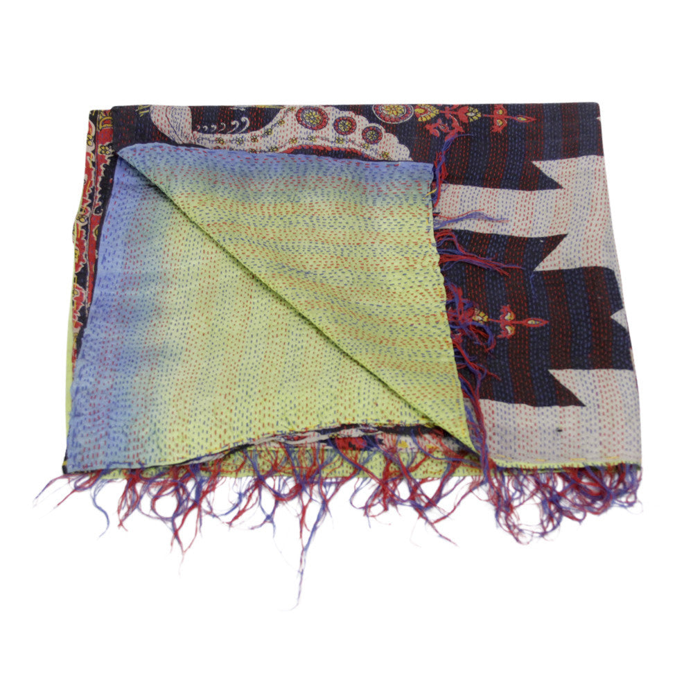 Silk Kantha Scarf (Light Green)
