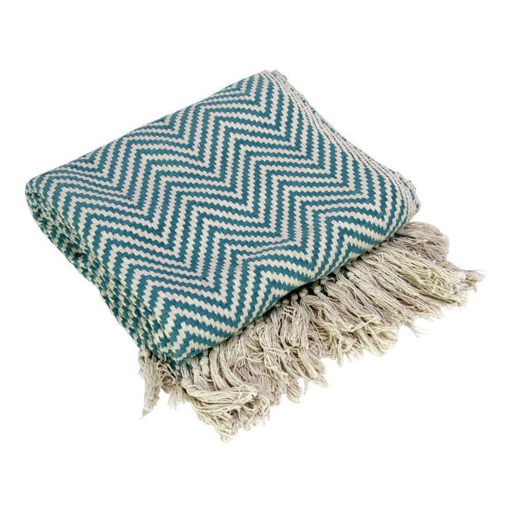 Turquoise Chevron Throw