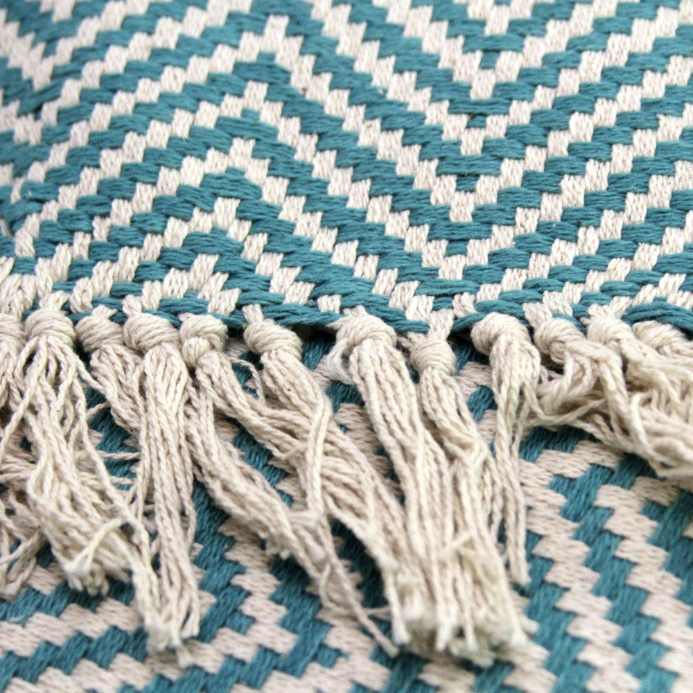 Turquoise Chevron Throw