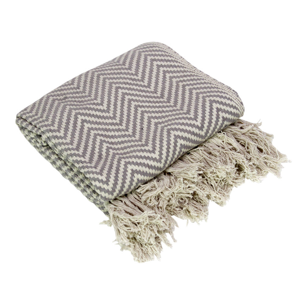 Gray Chevron Throw