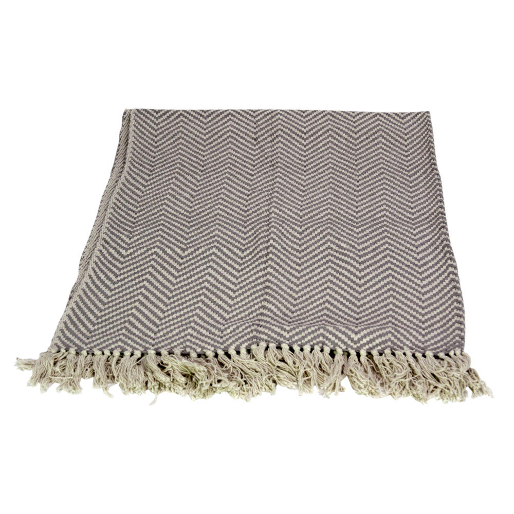 Gray Chevron Throw