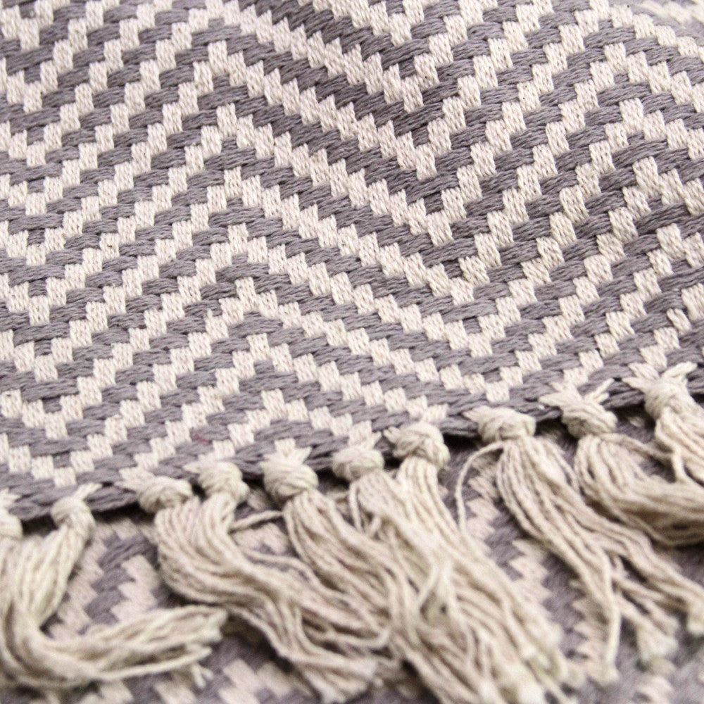Gray Chevron Throw