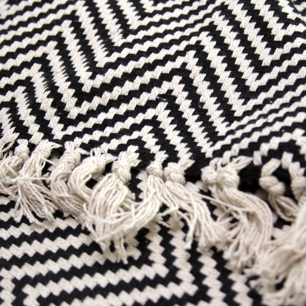 Black Chevron Throw