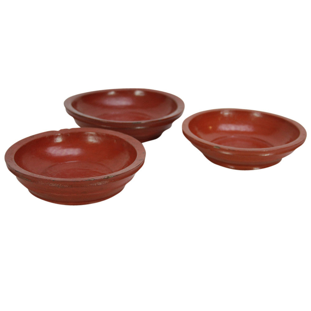 Vintage Tibetan Fruit Bowls, Set of 3