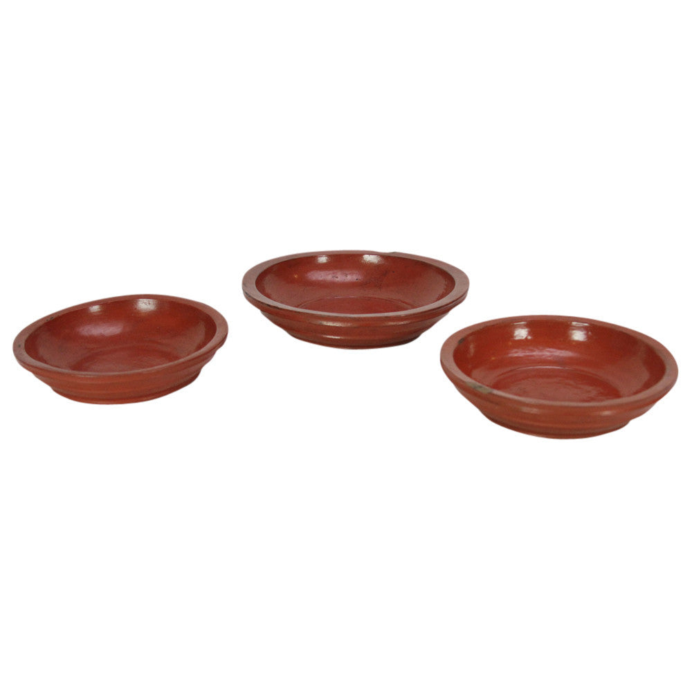 Wood Tibetan Fruit Bowls, Set of 3