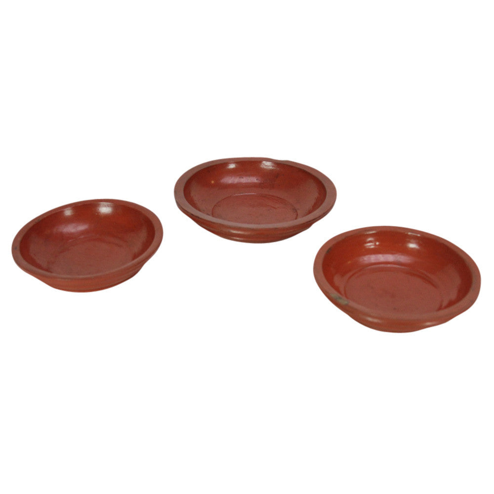 Wood Tibetan Fruit Bowls, Set of 3