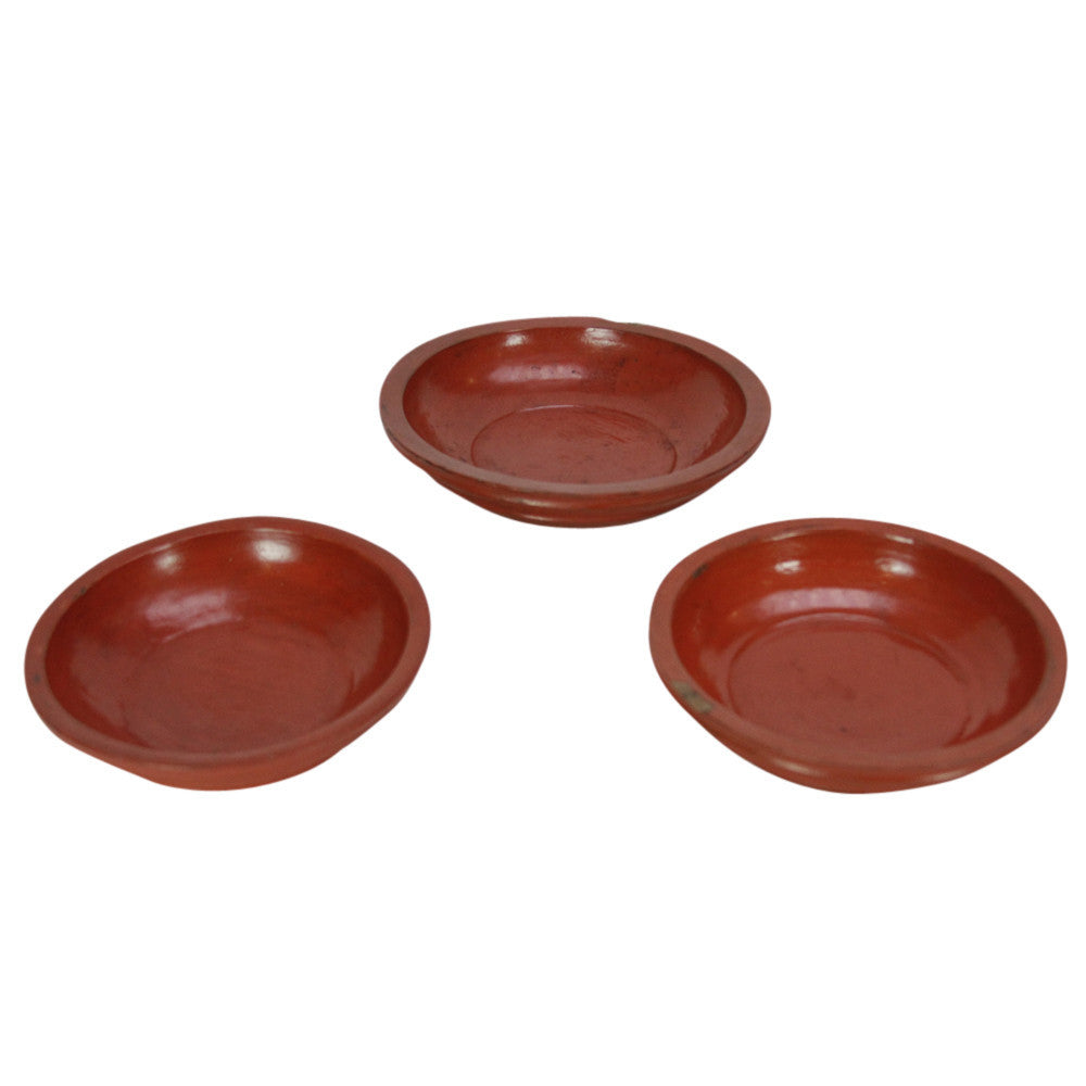 Wood Tibetan Fruit Bowls, Set of 3