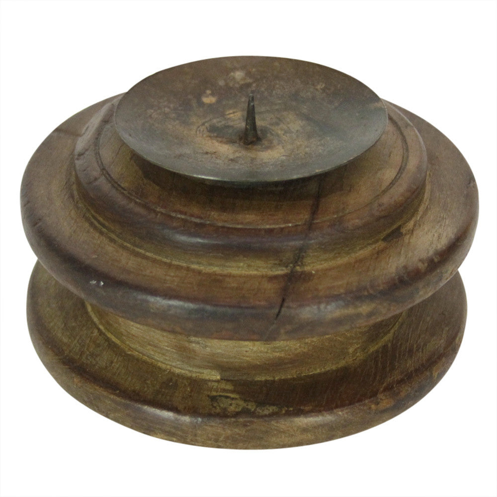 Wooden Spool Candleholders, S/2