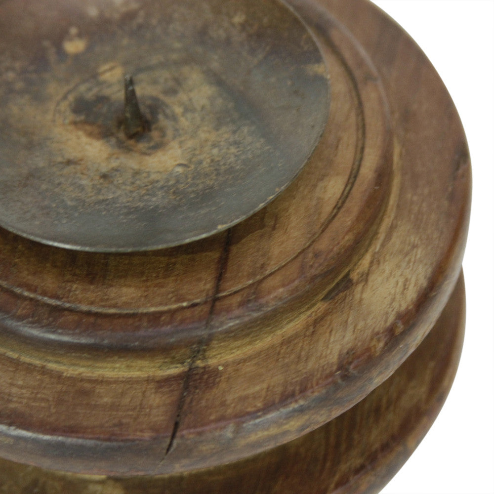 Wooden Spool Candleholders, S/2