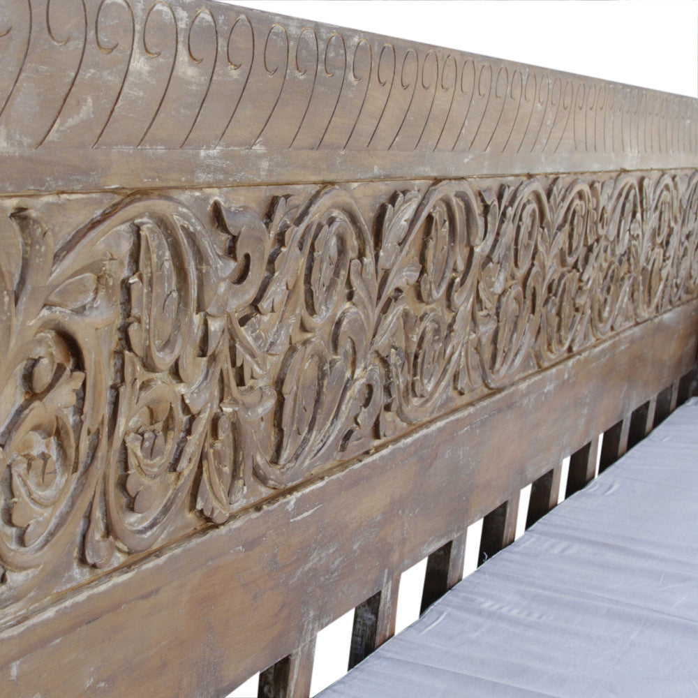 Floral Carved Teak Daybed