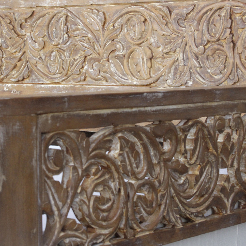 Floral Carved Teak Daybed