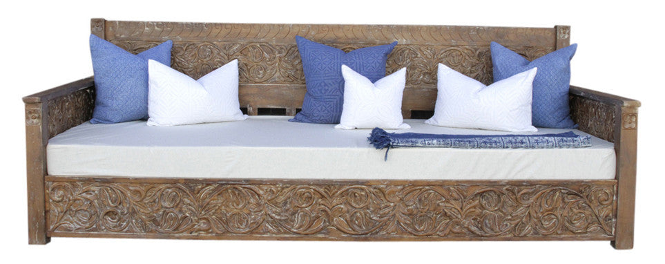Floral Carved Teak Daybed