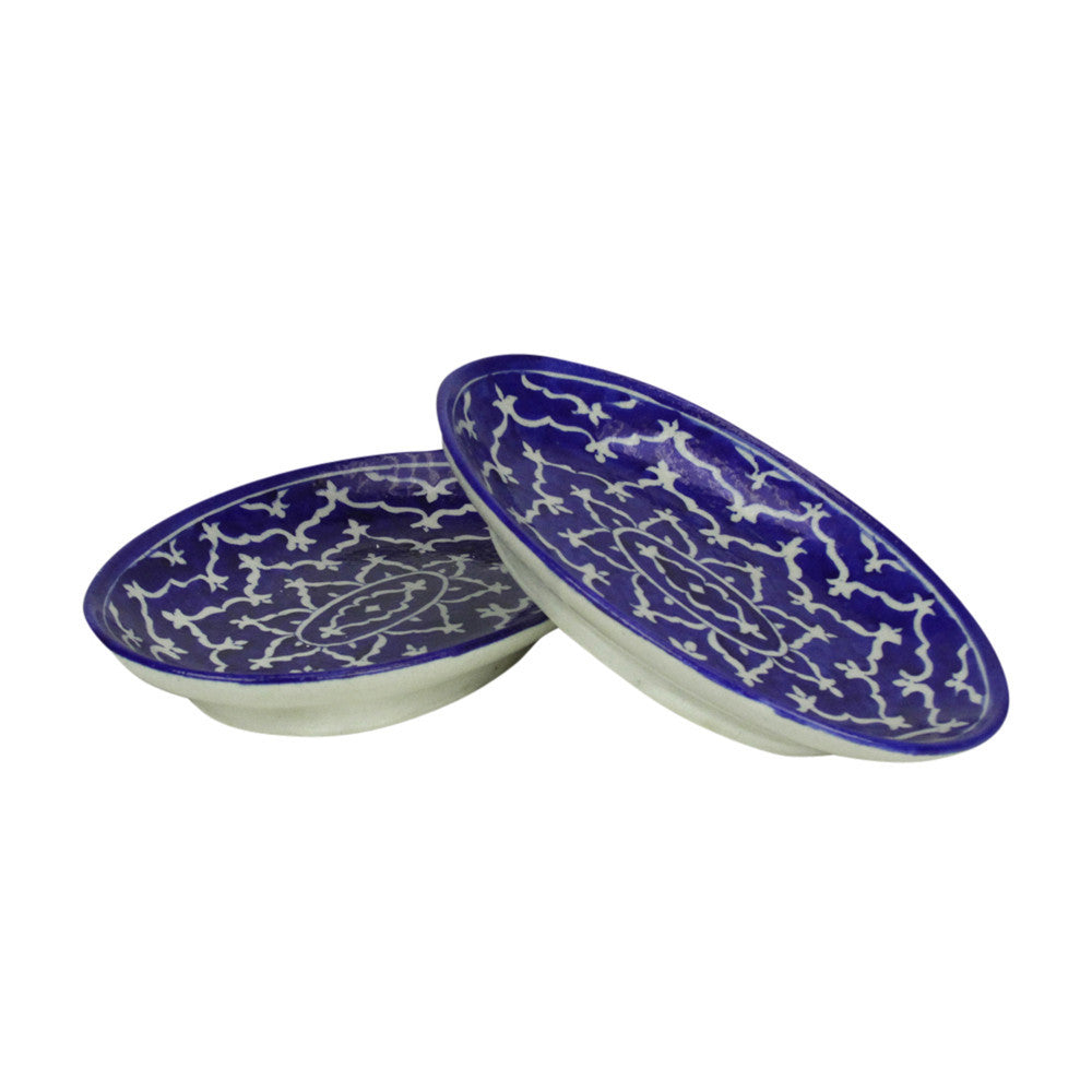 Pair Of Blue Jaipur Platters