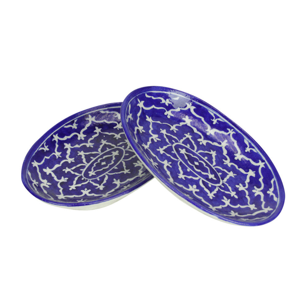Pair Of Blue Jaipur Platters