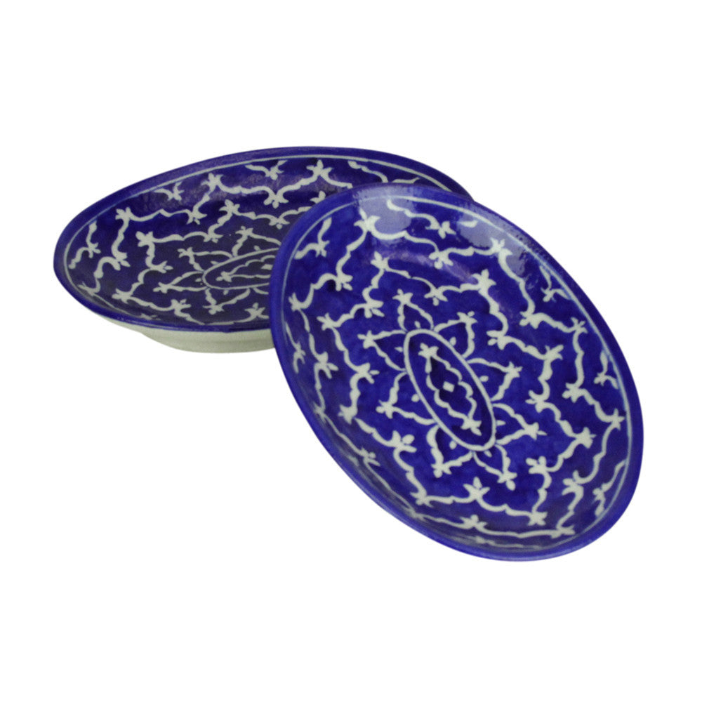 Pair Of Blue Jaipur Platters