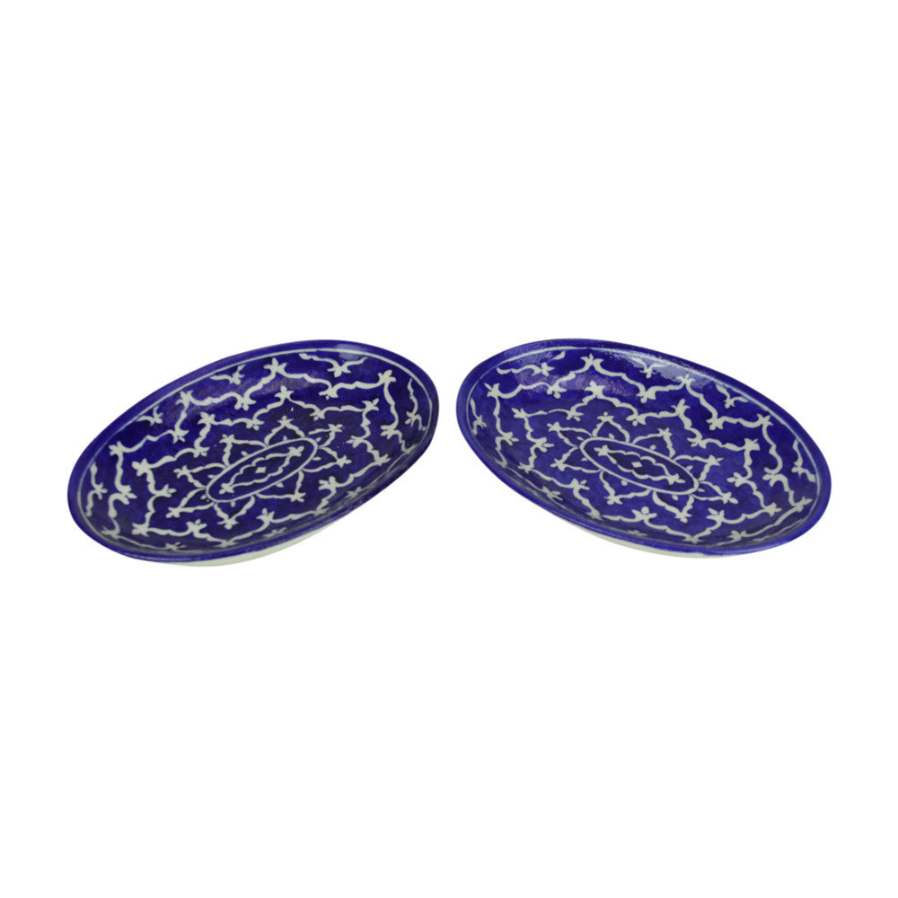 Pair Of Blue Jaipur Platters