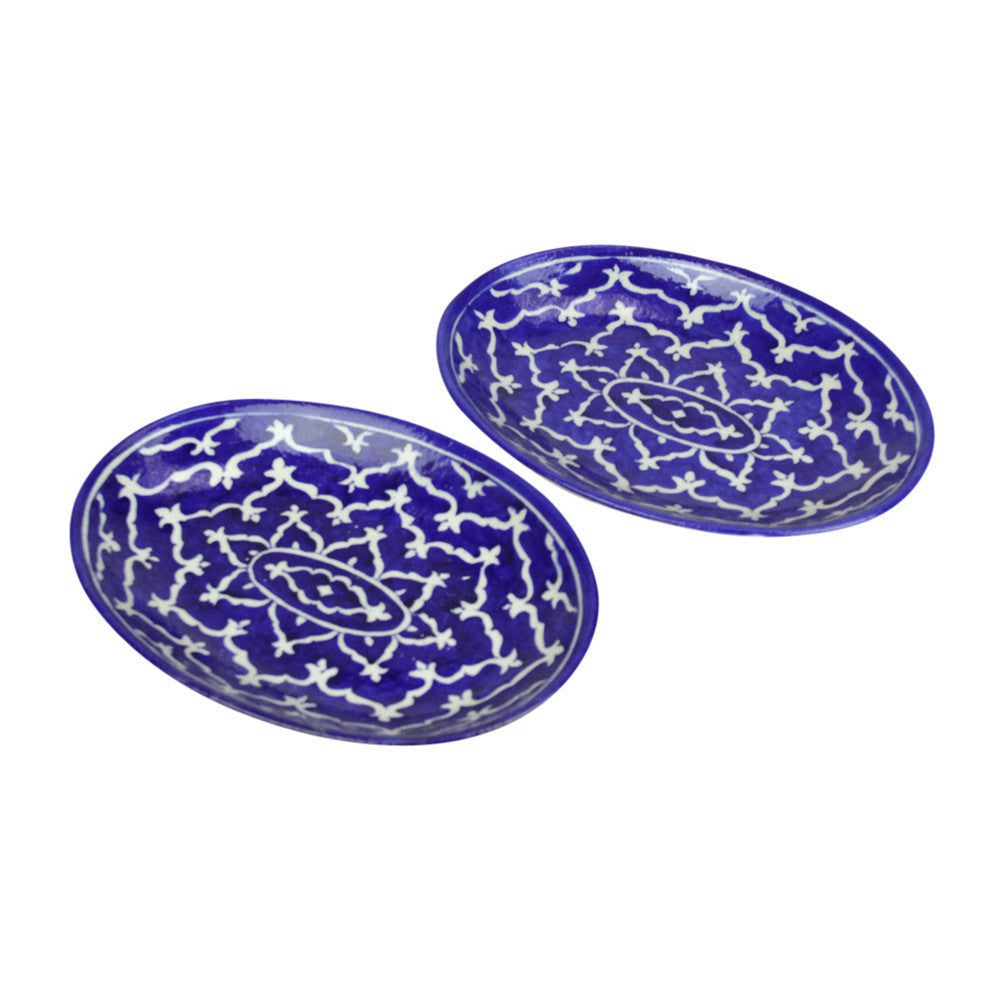 Pair Of Blue Jaipur Platters